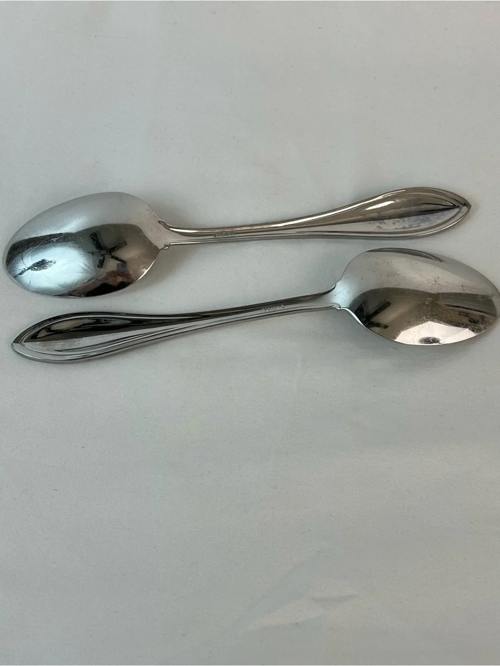 2-Oneida Stainless Steel Flatware-Arbor American Harmony Dinner Soup Spoons